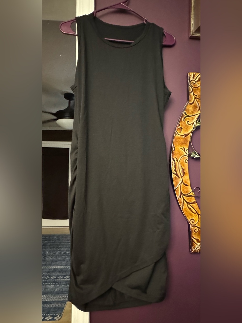 Sleeveless Black Asymmetrical Hem Women's Dress